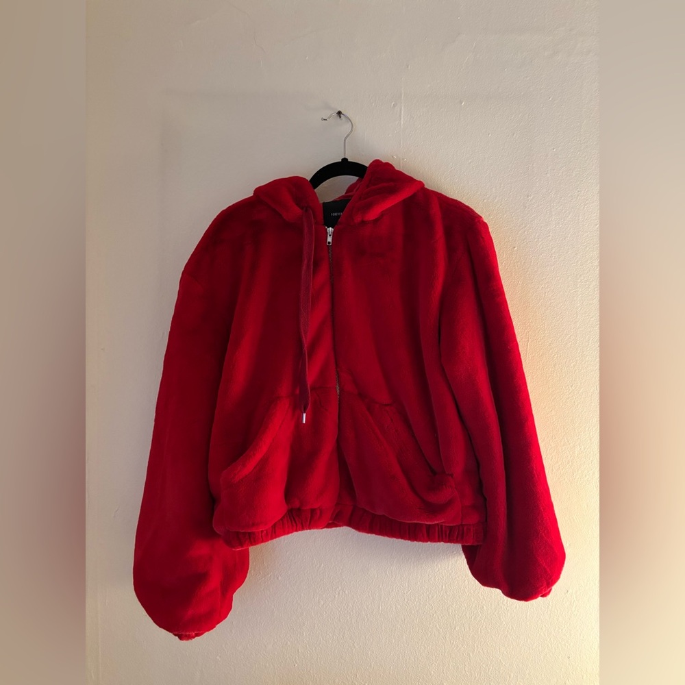 Red Faux Fur Jacket